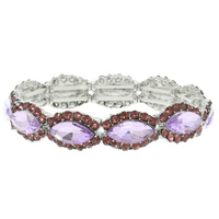 RHINESTONE BEZELED CRYSTAL STRETCH BRACELET